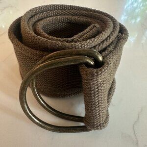 Brown D-Ring Woven Canvas Belt